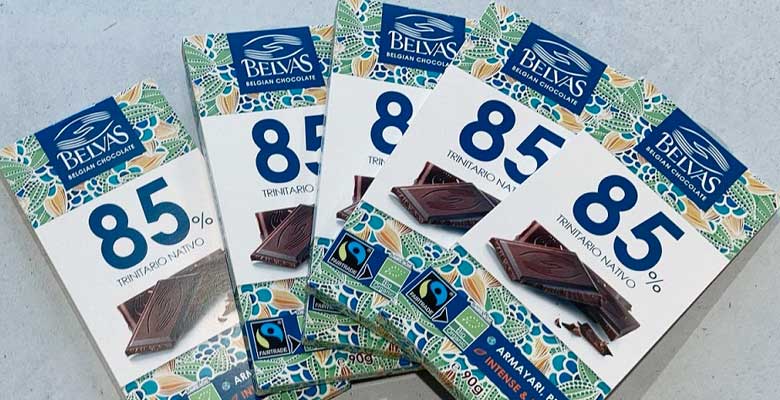 Belvas lanza barra de chocolate fabricada con cacao peruano