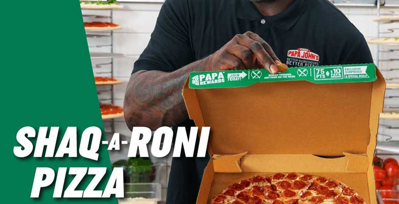 Papa John's lanza pizza gigante Shaq-A-Roni